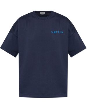 McQueen T-Shirt With Printed Logo - Blue