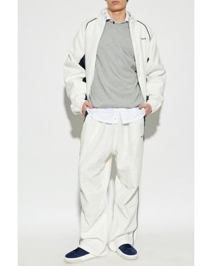 Rhude Linen Jacket With Stand-Up Collar - White