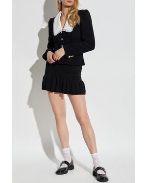 Alessandra Rich Blazer With Shiny Buttons - Black