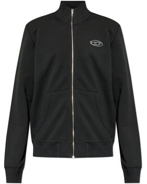 DIESEL Sweatshirt 'S-Ginn-Zip-Iod' - Black