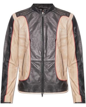 DIESEL Leather Jacket 'L-Evert' - Brown