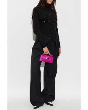 Lanvin Asymmetric Turtleneck With Applique - Black