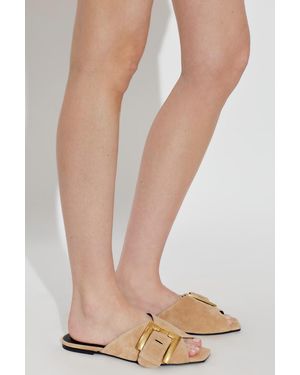 Balmain Suede Slides "Anthem" - Pink
