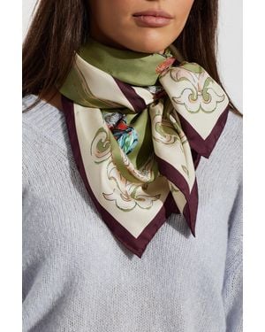 Moschino Silk Scarf With Print - Gray