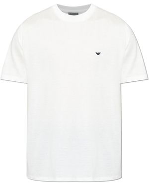 Emporio Armani T-Shirt With Embroidered Logo - White