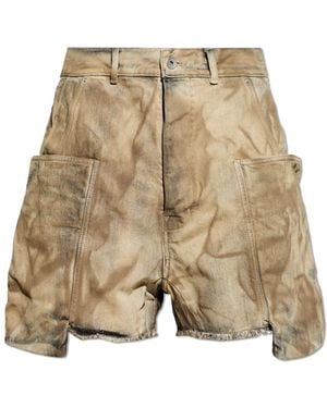 Rick Owens Denim Shorts With 'Vintage' Effect - Natural