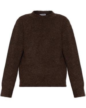 Jil Sander Wool Jumper With A Crew Neck - Brown