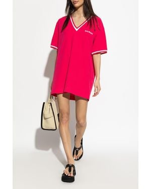Balmain Beach Dress With Embroidered Logo - Pink