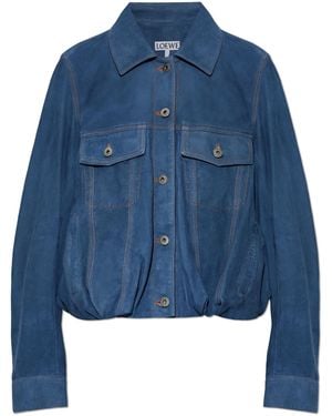 Loewe Suede Jacket - Blue