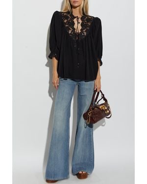 Chloé Wide-Leg Jeans - Black