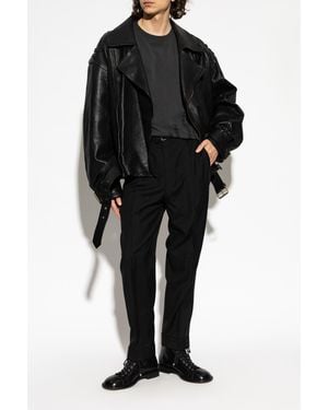 Balmain Leather Jacket - Black