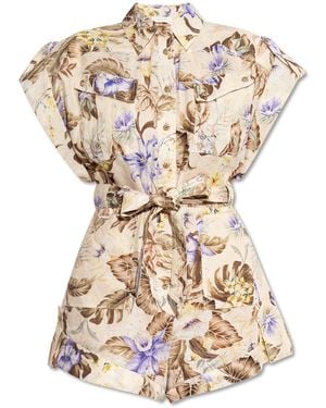 Zimmermann Floral Print Jumpsuit - White