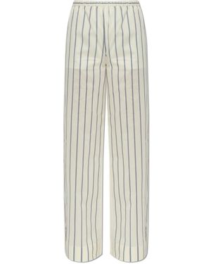 Moncler Pinstripe Trousers - White