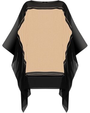 Balmain Silk Poncho - Black