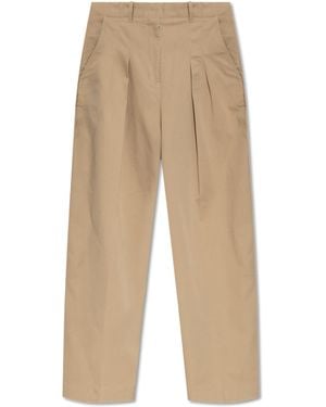 Lacoste Trousers With Logo - Natural