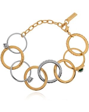 Moschino Bracelet With Shimmering Crystals - White