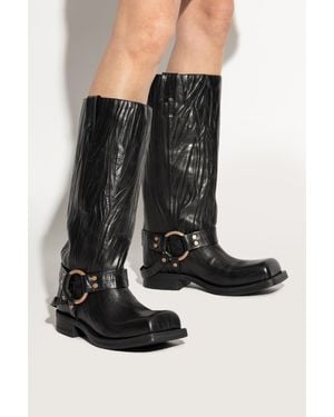 Acne Studios Leather 'Biker' Boots - Black