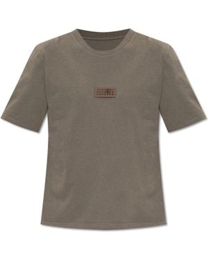 MM6 by Maison Martin Margiela T-Shirt With Logo - Grey