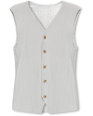 Homme Plissé Issey Miyake Pleated Vest - Grey