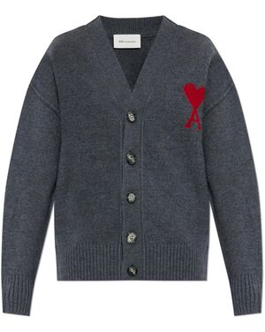 Ami Paris Wool Cardigan - Blue