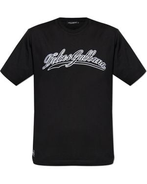 Dolce & Gabbana T-Shirt With Logo - Black