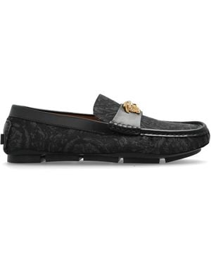 Versace Loafers With 'Barocco' Pattern - Black