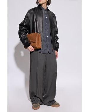 Versace Leather Jacket - Gray