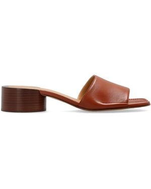 Maison Margiela Heeled Mules With 'Tabi' Cut-Out - Brown