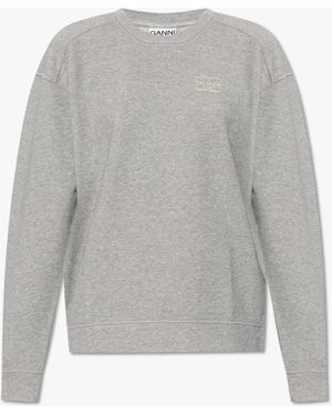 Ganni Sweatshirt With Logo - Grey