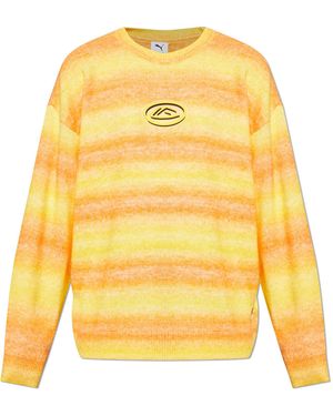 PUMA Jumper With A Rubber Patch - Yellow