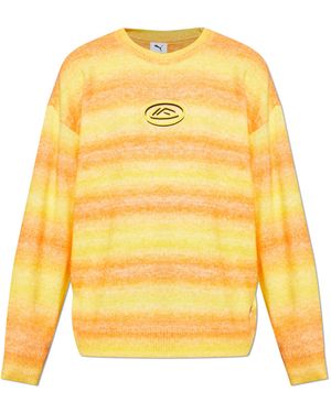 PUMA Sweater With A Rubber Patch - Yellow