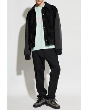 Balmain Jacket With Velvet Finish - Black