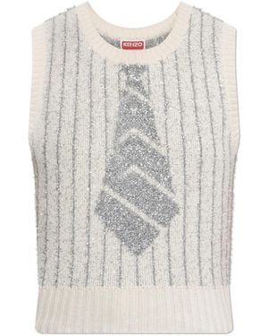 KENZO Vest With Lurex Thread - White
