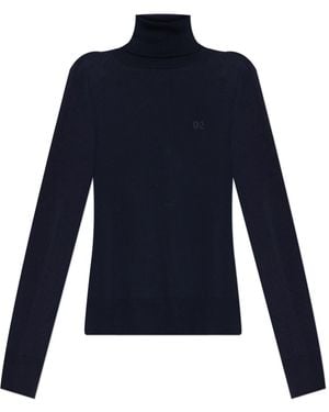 DSquared² Wool Turtleneck With Logo - Blue