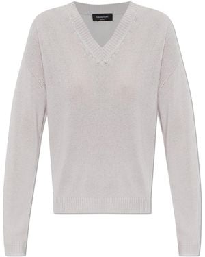 Fabiana Filippi Cashmere Jumper With Shimmering Sequins - White