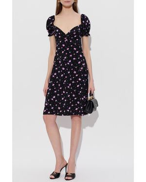 Dolce & Gabbana Dress With Floral Motif - Black