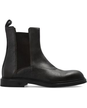 Emporio Armani Leather Chelsea Boots - Black