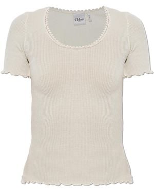 Chloé Top With Decorative Finish - White