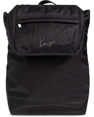 KENZO Backpack With Embroidered Logo - Black