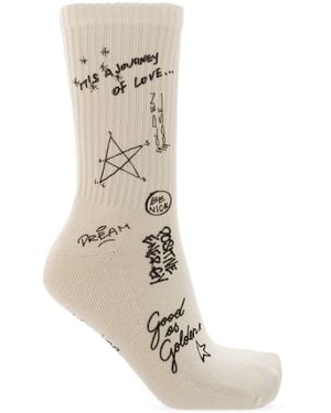 Golden Goose Cotton Logo Socks - White