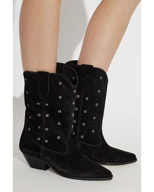 Isabel Marant Suede Heeled Ankle Boots "Duerto" - Black