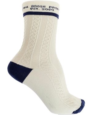 Golden Goose Socks With Decorative Knit - White