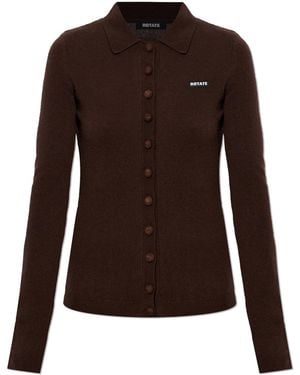 ROTATE BIRGER CHRISTENSEN Wool Cardigan - Brown