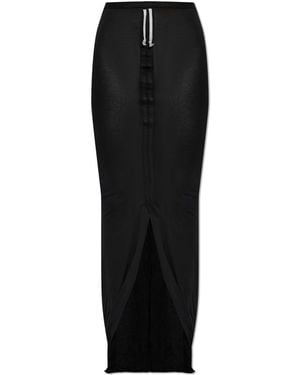 Rick Owens Long Skirt With A Slit - Black