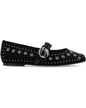Coperni Suede Ballet Flats With Embellishments - Black