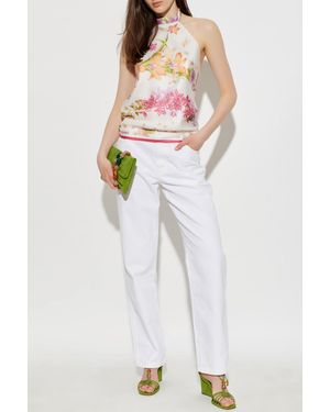 Ferragamo Silk Top With Open Back - Pink