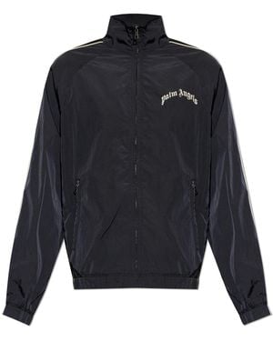 Palm Angels Lightweight Jacket With Stand-Up Collar - Blue