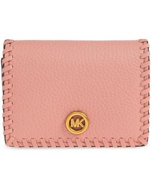 MICHAEL Michael Kors Leather Card Holder With Logo - Pink
