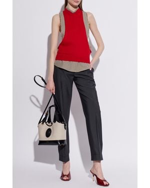 Versace Wool Pleated Pants - Red