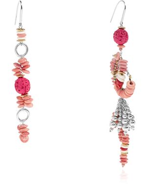Isabel Marant Asymmetric Earrings - Red